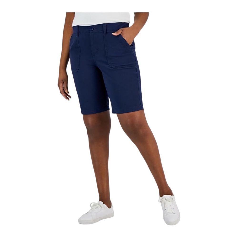 Karen Scott Womens Utility Shorts Intrepid Blue 8 Petite NWT